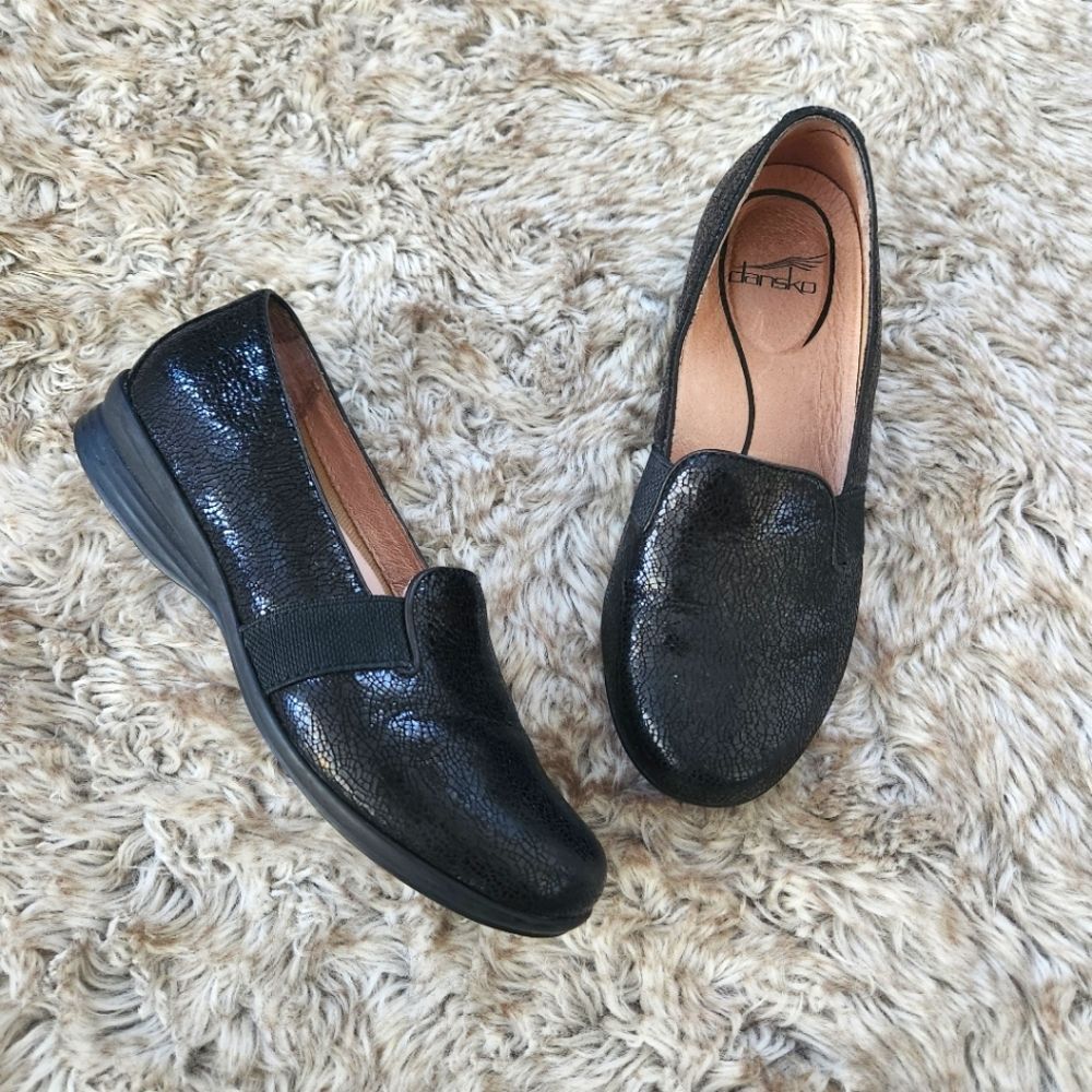 Dansko Addy 6700 Loafer Black Milled Nappa Leather Women's Size 37